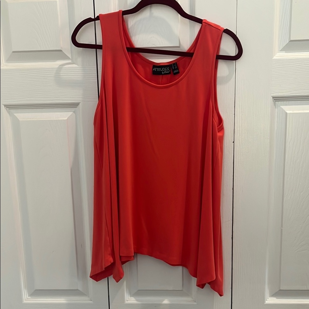 Attitudes by Renee Red Asymmetrical Tank Top